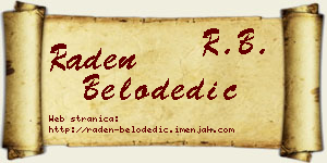 Raden Belodedić vizit kartica